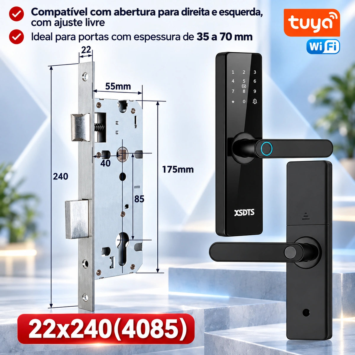 Fechadura Inteligente Biométrica Tuya WiFi