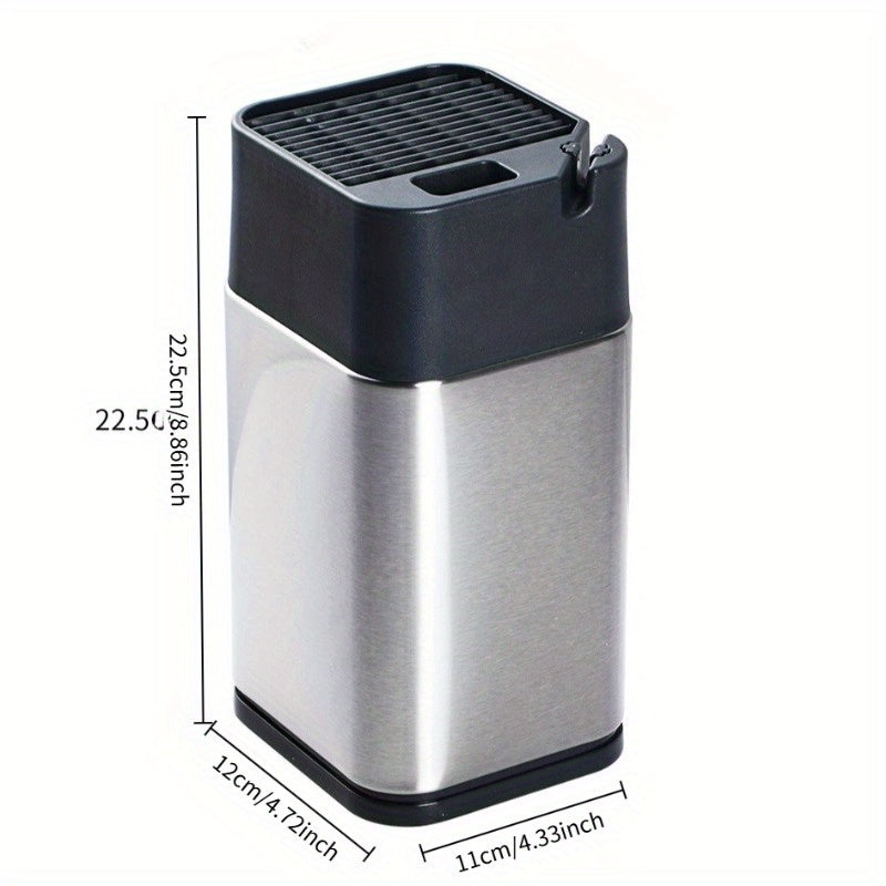 Knife Holder with a Sharpener | Stainless Steel Design Multifunctional Storage Rack for Kitchen | Suitable for Kitchen Knives And Scissors, Non-Slip Knife Storage Rack for Countertops
