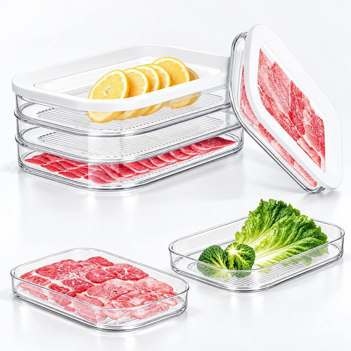 Organizador Empilhável para Frios com Tampa Transparente