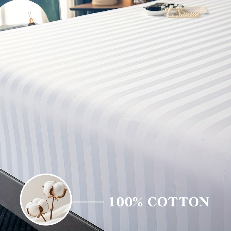 Conjunto de Lençol Ajustável 100% Algodão Egípcio, 3 Peças (1 Lençol Ajustável + 2 Fronhas), Capa de Colchão, Design com Bolso Profundo de 40cm, 500 Fios, Ideal para Quarto, Hotel de Luxo, Quarto de Hóspedes