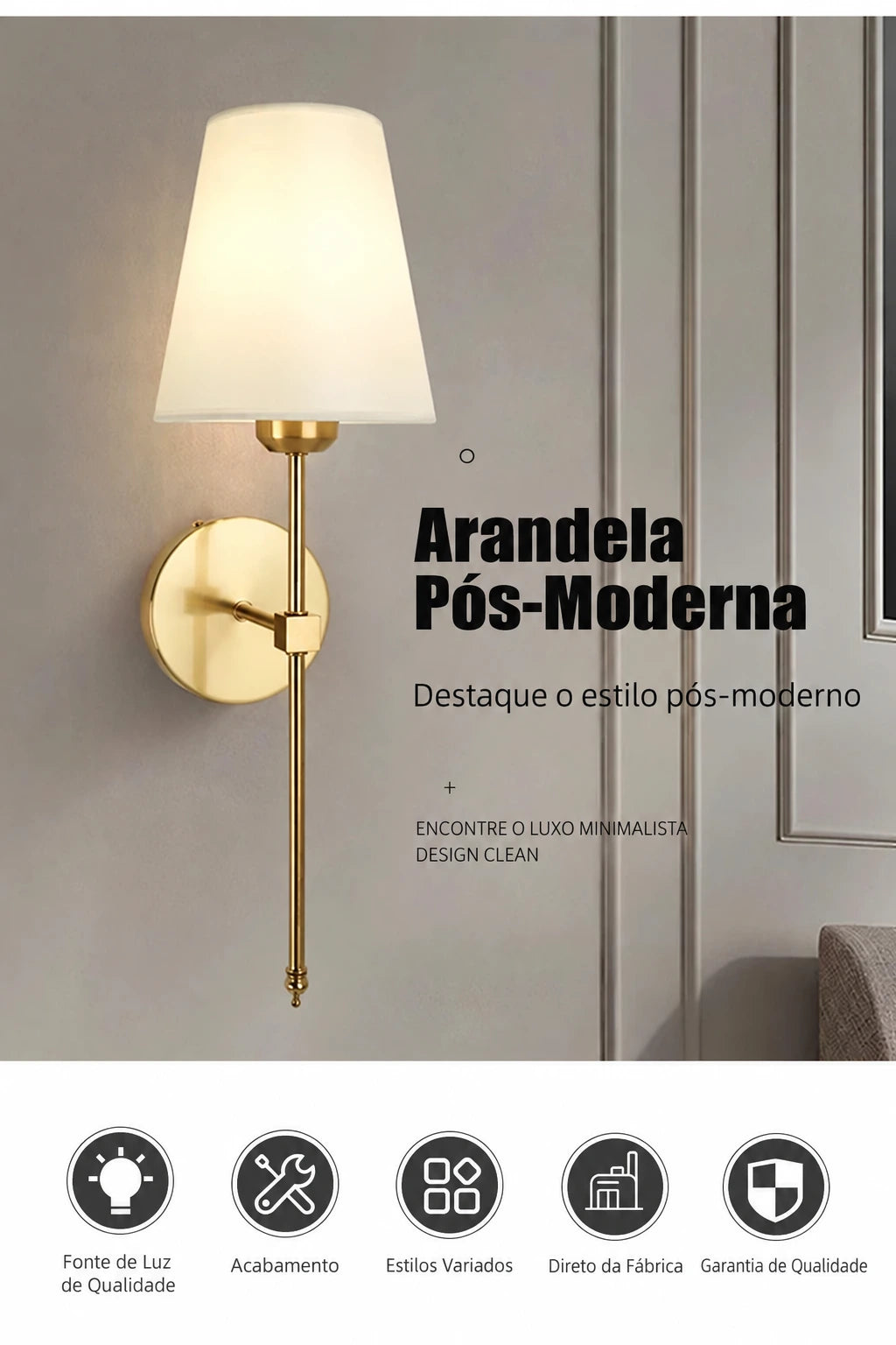 Conjunto de Arandelas de Parede Modernas