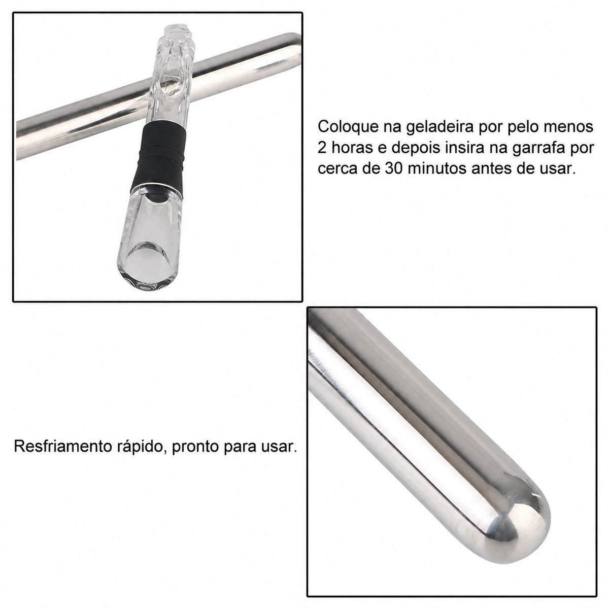 Bastão Refrigerador de Vinho em Aço Inox