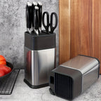 Knife Holder with a Sharpener | Stainless Steel Design Multifunctional Storage Rack for Kitchen | Suitable for Kitchen Knives And Scissors, Non-Slip Knife Storage Rack for Countertops