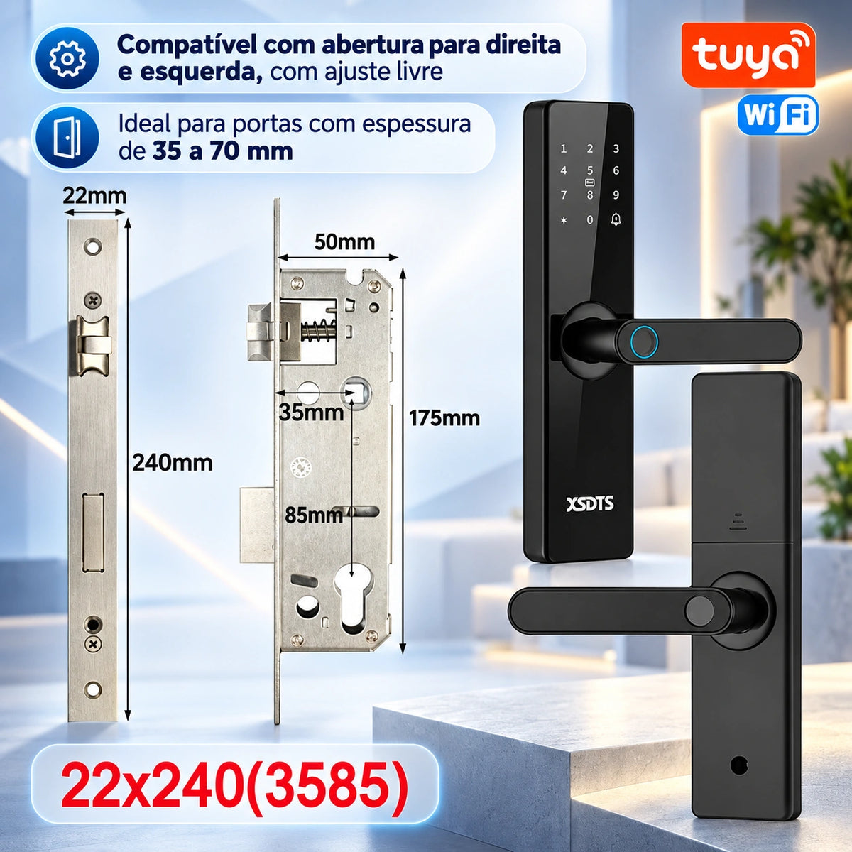 Fechadura Inteligente Biométrica Tuya WiFi