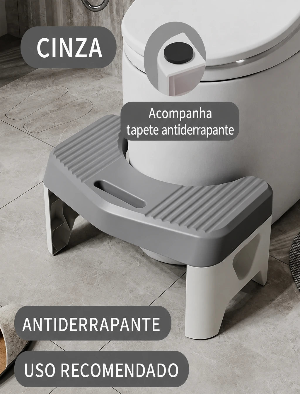 Banquinho Apoio para Pés no Banheiro
