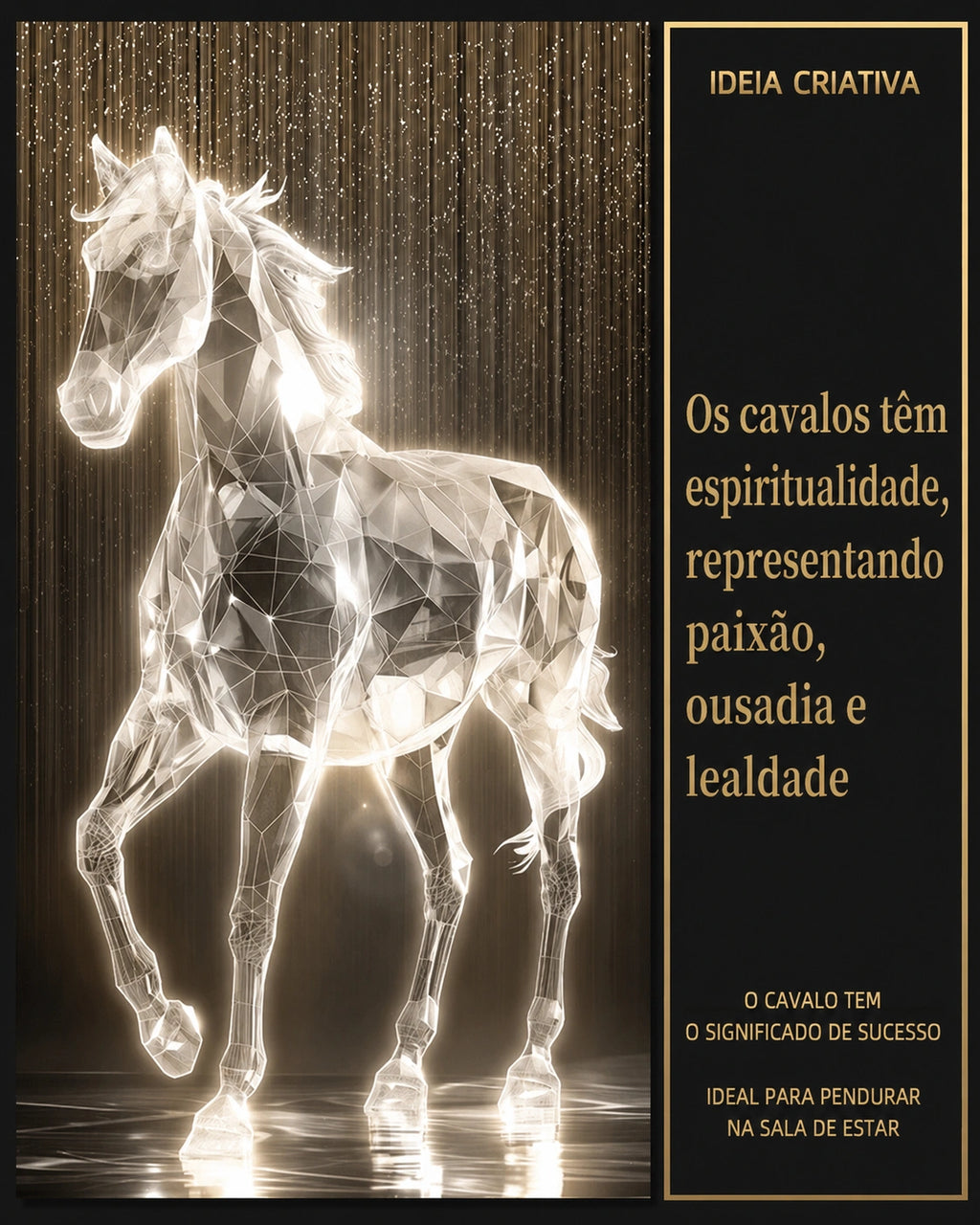 Quadro Iluminado Cavalo com LED