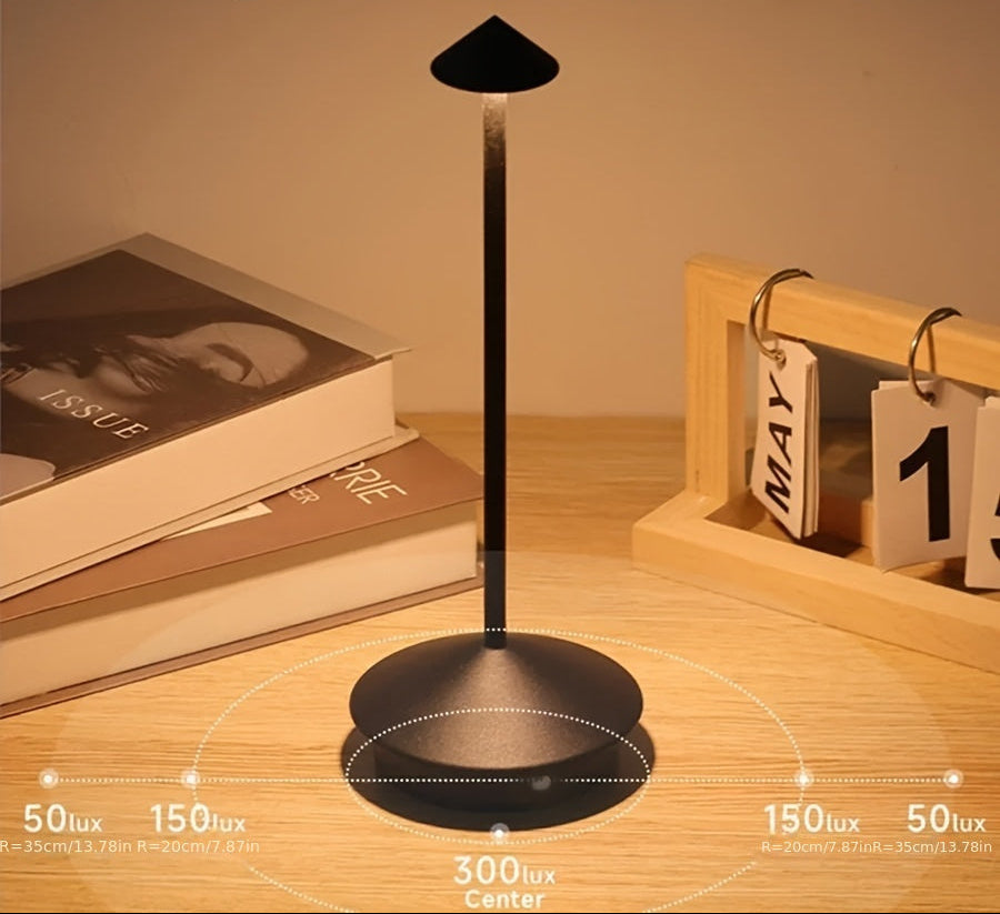 Lâmpada de Mesa Sem Fio, Escurecimento Contínuo de 3 Cores, Bateria Recarregável de 800mAh, Lâmpada de Mesa LED, Adequada para Quarto/Jantar de Casal/Escritório/Cafeteria/Restaurante/Terrace