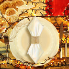 10pcs Fivela de Guardanapo Elegante com Strass, Anel de Guardanapo Dourado Brilhante, para Decoração de Mesa de Jantar, Decoração DIY de Jantar de Casamento, Suprimentos de Festa, Decoração Delicada e Simples, Decorações de Natal, Decoração de Casa