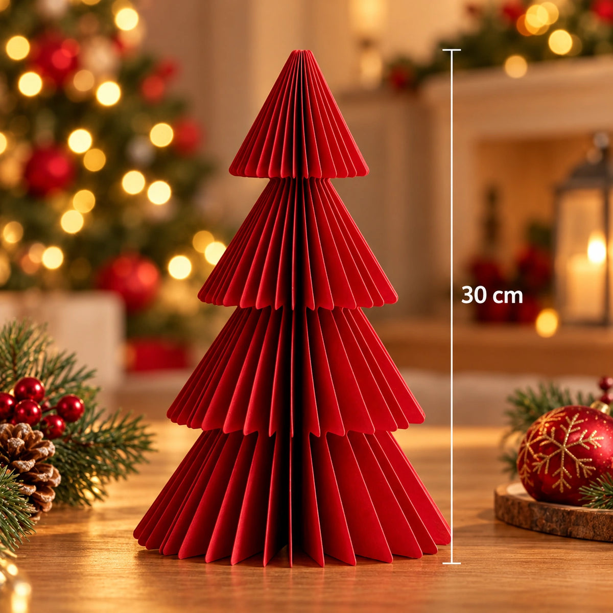 Árvore de Natal 3D em Papel Colmeia Decorativo