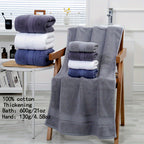 Conjunto de Toalhas de Banho de 2 Peças Premium, Toalhas de Algodão 100% Macias e Absorventes, Inodoro, Ideal para Casa, Férias, Banheiro de Casal, Presente de Natal