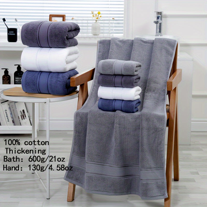 Conjunto de Toalhas de Banho de 2 Peças Premium, Toalhas de Algodão 100% Macias e Absorventes, Inodoro, Ideal para Casa, Férias, Banheiro de Casal, Presente de Natal