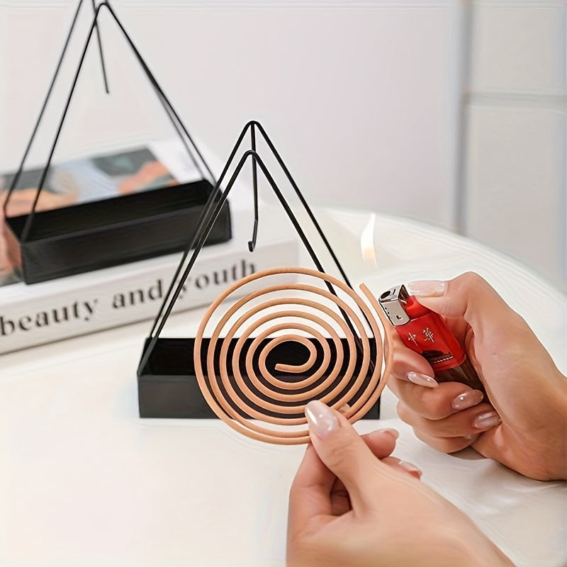 Suporte Elegante para Espirais de Mosquito, Suporte de Incenso Fácil de Limpar, Adequado para Uso Interior e Exterior, Funciona com Varetas de Incenso e Espirais de Mosquito, Sem Fragrância