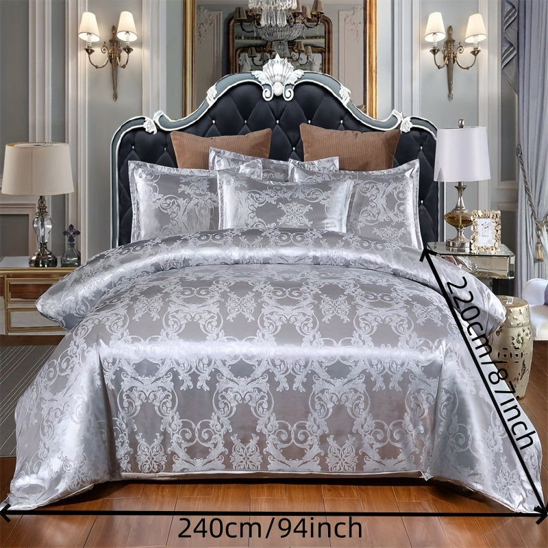 3 peças, conjunto de capa de edredom de cetim jacquard estilo europeu, conjunto de três peças, uma capa de edredom e um par de fronhas, sem núcleo interno.
