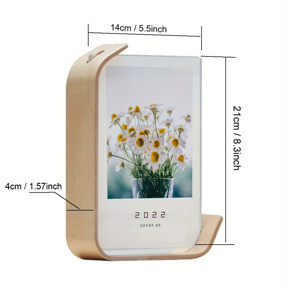 Moldura de Foto de Madeira Contemporânea com Exibição em Acrílico, Retângulo Vertical, Ideal para Decoração de Fotos de Festa de Casamento, Moldura DIY para Herbarium & Calendário, Decorações de Casamento