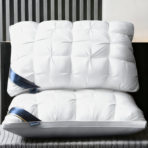 2 unidades/1 unidade Almofadas de Luxo com Qualidade de Hotel 5 Estrelas - 800g Suporte de Pescoço para Sono Profundo, Núcleo Anti-Descaimento para Todas as Estações, Tecido de Poliéster Hipoalergénico para Quartos de Casa e Autocaravanas, Hotéis, Adequadas para Todas as Estações, Roupa de Cama, Conforto de Viagem, Design Elegante