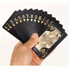 1 conjunto de Cartas de Baralho Caveira Preta à Prova d'Água em Plástico com Folha Negra | Flexíveis para Piscina, Praia e Truques Mágicos | Duráveis e Laváveis | Ideal para Festas ao Ar Livre