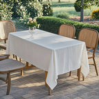 Toalha de Mesa Retangular Branca Elegante - Perfeita para Casamentos, Festas & Eventos ao Ar Livre - Poliéster Durável, Vários Tamanhos Disponíveis