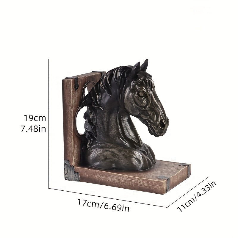 Aparador de Livros Cavalo em Resina Decorativa