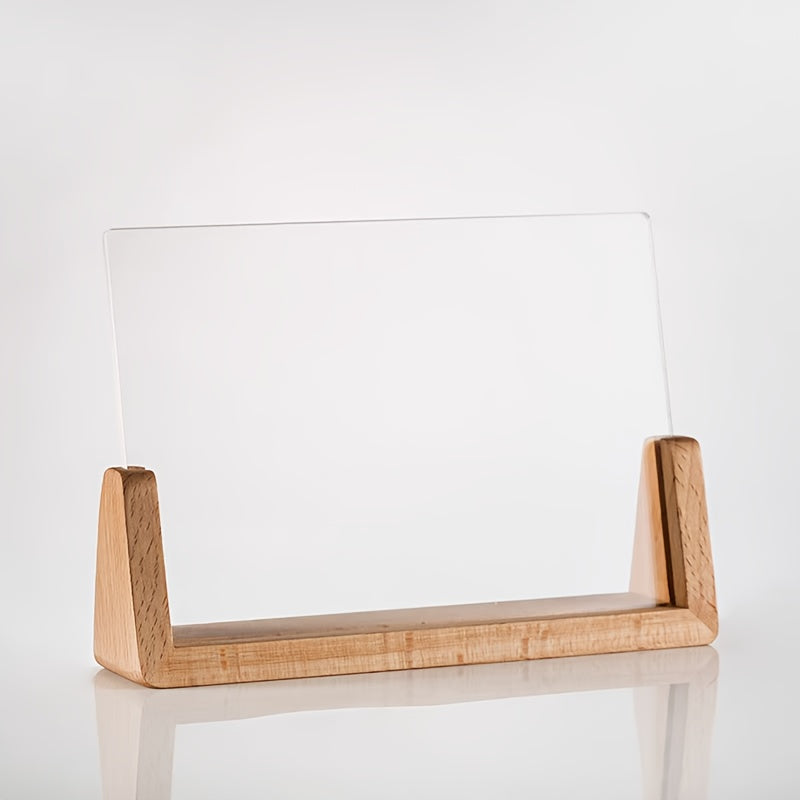 1pc Moldura Retangular Vertical de Madeira em Forma de U Clássica - Suporte para Fotos DIY para Casamentos, Formaturas, Decoração de Escritório e Casa, Organizador de Mesa Durável com Design Atemporal