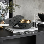 Nordic Industrial Minimalist Concrete Ashtray, Artisan-Made Natural Texture, Removable Stainless Steel Bowl & Anti-Fly Ash Lid - Easy Clean, Durable Outdoor/Indoor Decor for Living Room, Bar, Office - Ideal Father's Day, Christmas, Housewarming Gift