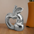 Estátua de Coração em Cerâmica Metálica de Luxo Leve com Abertura em Forma de Maçã | Material Cerâmico, Superfície Brilhante, Ideal para Vários Tipos de Divisões, Adequado para Uso Interior e Exterior, Perfeito para Decoração de Natal, Páscoa, Hanukkah, Ação de Graças, Dia dos Namorados