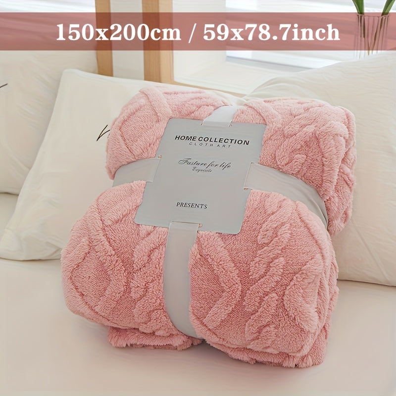 Manta Moderna 3D Jacquard com Padrões Geométricos, Microfibra Super Macia, Lã Leve e Confortável para Sofá, Cama, Cadeira, Adequada para Todas as Estações
