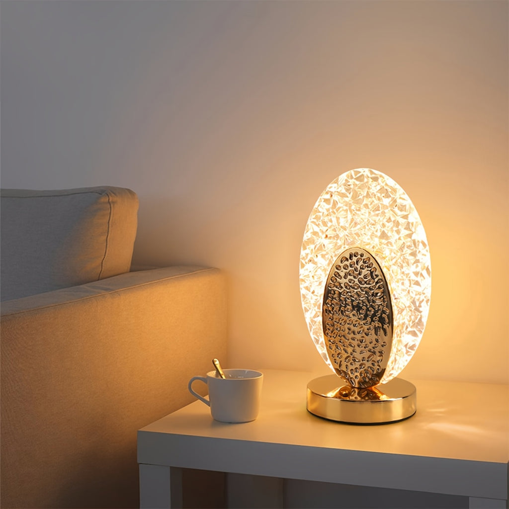 Candeeiro de Mesa Nórdico Moderno Minimalista Criativo Romântico de Cristal com Carregamento, Interruptor Tátil, Regulação Contínua de Três Cores, Adequado para Decoração de Casa de Quarto e Sala de Estar