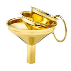 Conjunto de Funil de Aço Inoxidável Banhado a Ouro para Óleos Essenciais, Especiarias, Líquidos, Utensílios de Cozinha, Embalagem de Grau Alimentício, Funil Portátil