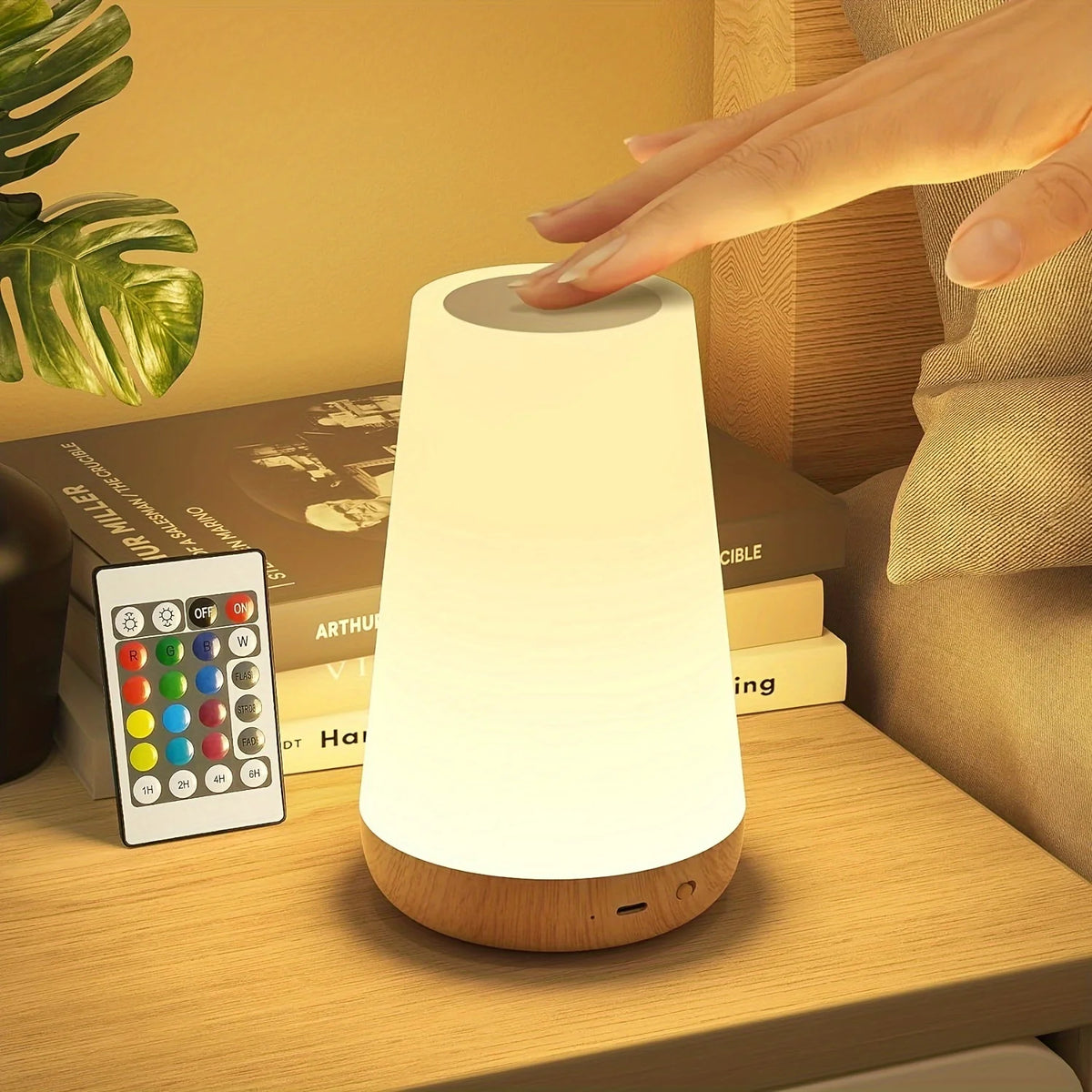 Luminária LED RGB de Mesa com Controle Remoto e Toque