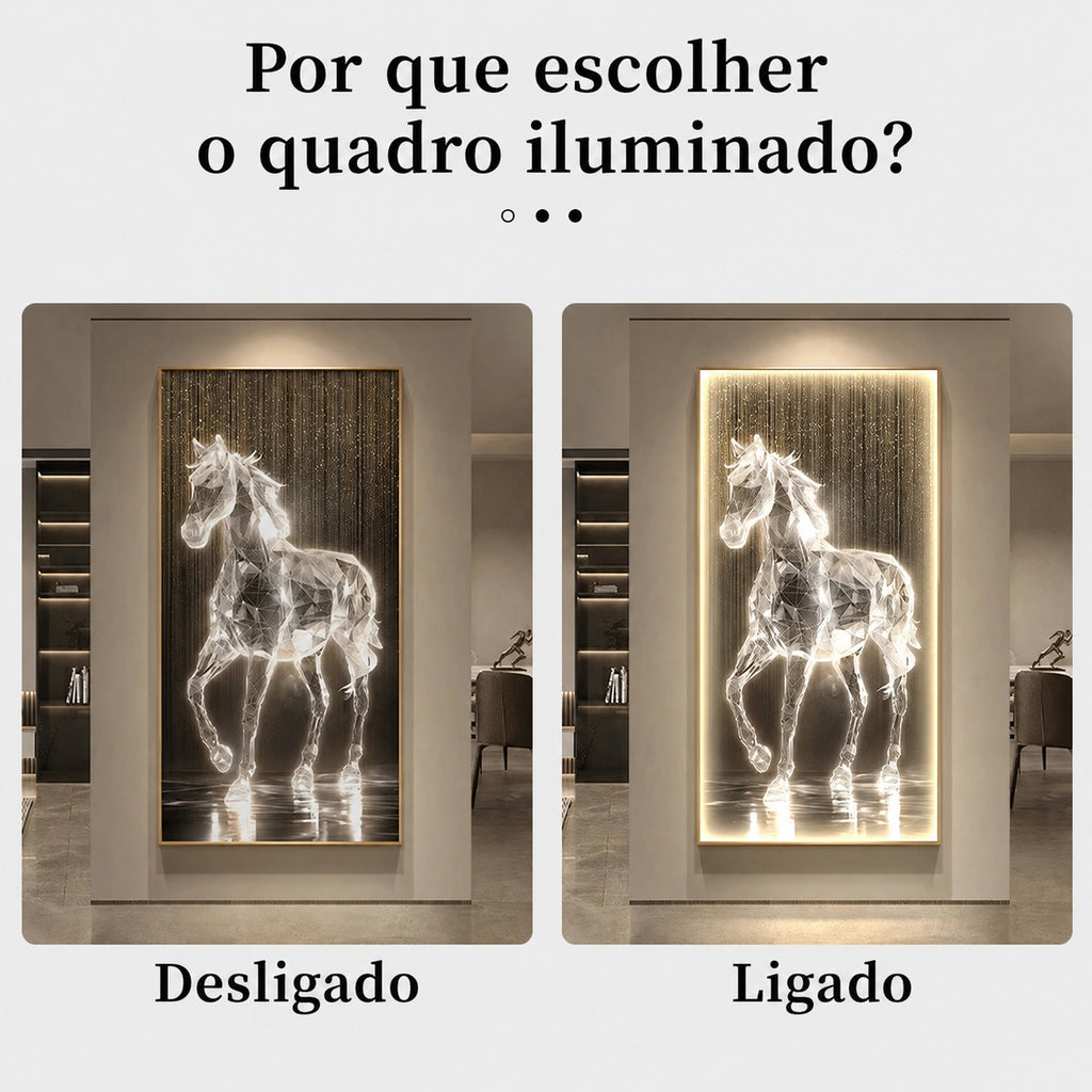 Quadro Iluminado Cavalo com LED