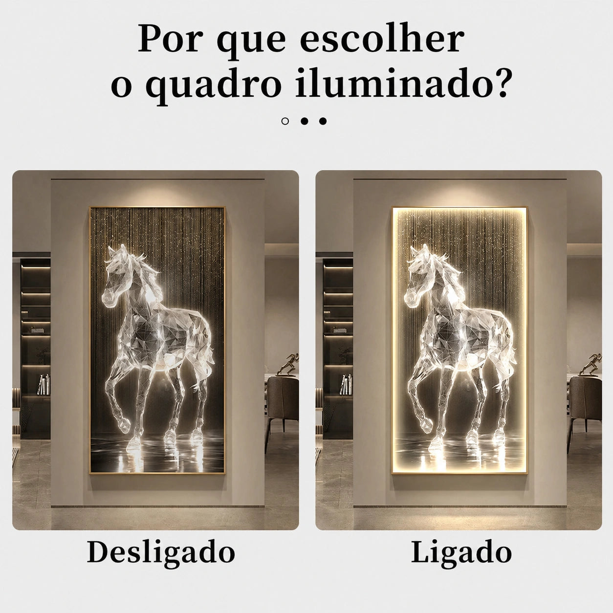 Quadro Iluminado Cavalo com LED