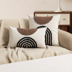 Capa de Almofada Geométrica em Meio-Círculo em Estilo Moderno Nórdico INS, Feita com Artesanato de Pelúcia Circular, Adequada para Decorar Casas de Modelo, Moradias de Hóspedes e Almofadas de Hotel.