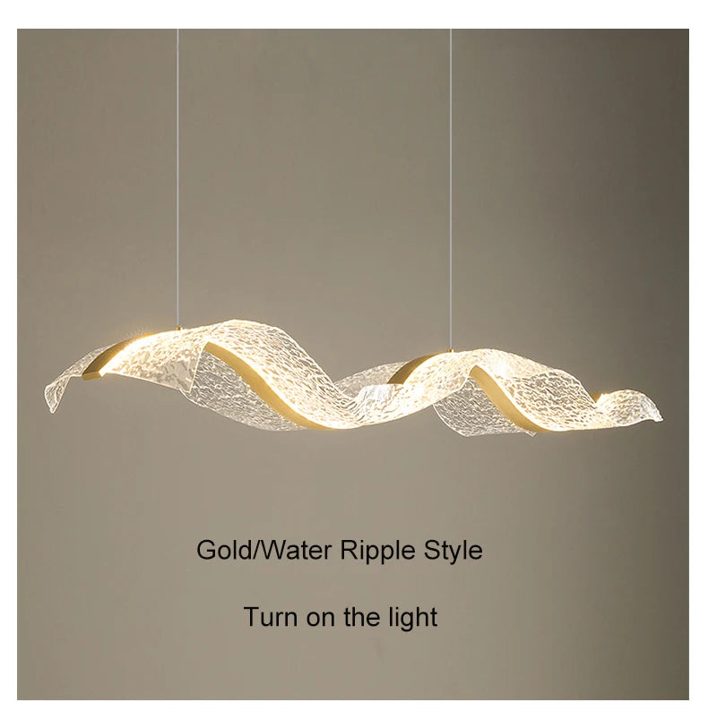 Lustre LED Ondulado Moderno
