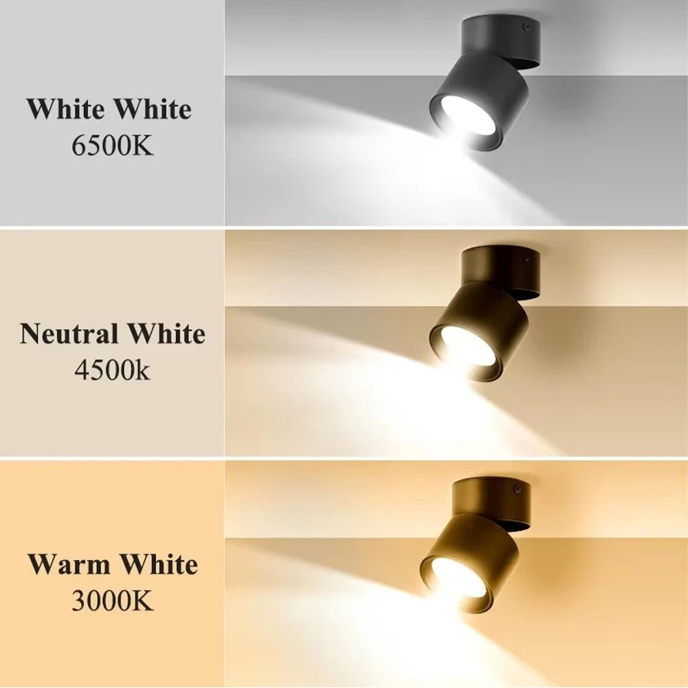 Spot de Teto LED Dobrável 3 Cores