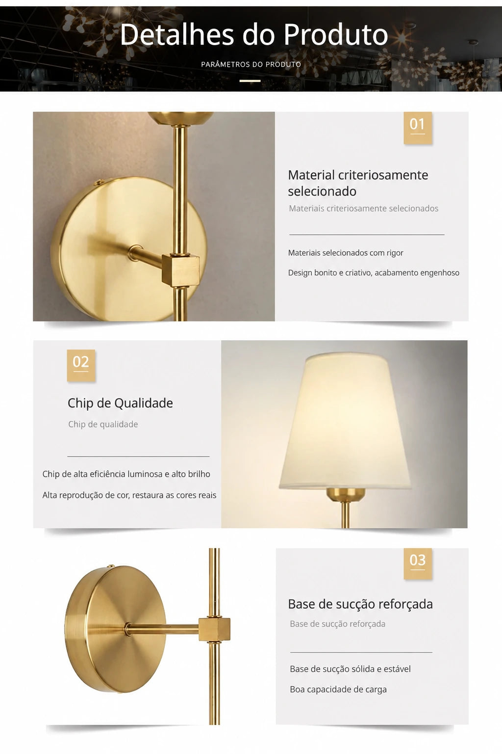 Conjunto de Arandelas de Parede Modernas