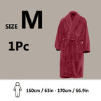 Roupão Unissex de Fleece Coral Extra Quente para Homens e Mulheres, Roupões Adultos para Banheiro, Toalha de Banho, Roupão com Gola Xale, Presente de Dia dos Namorados para Casais
