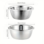 2pcs Stainless Steel Micro-Pore Filter Bowl Set – Multi-Purpose Colander & Mixing Basin for Washing Vegetables, Fruits, Rice & Draining Pasta | Extra-Thick Large Capacity, Dishwasher Safe & Rust-Proof, Christmas, Black Friday