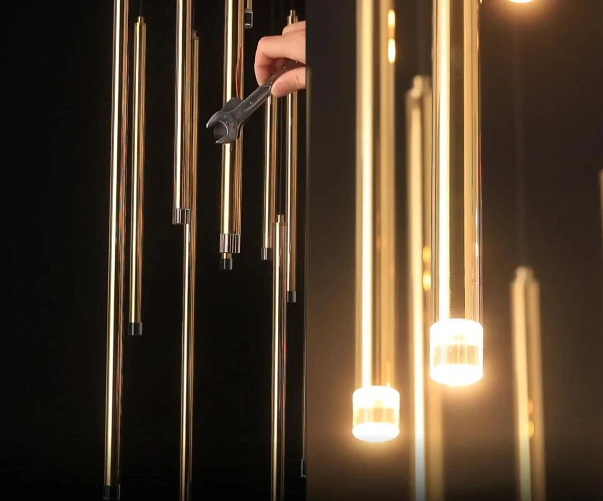 Lustre LED Moderno para Escadas e Salas de Estar
