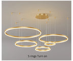 Lustre LED Anel Moderno para Sala e Jantar
