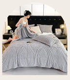 Cobertor Floral 3D de Lã Coral Quente