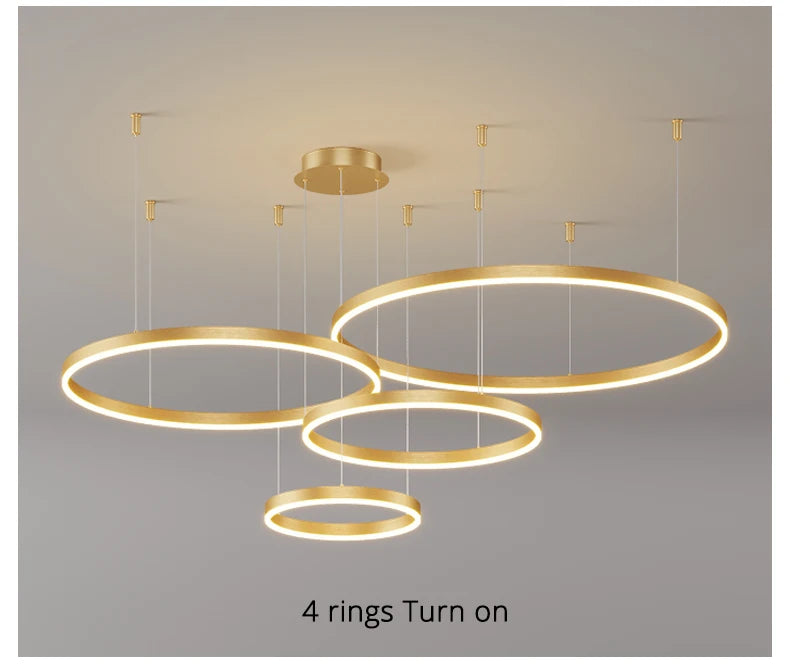 Lustre LED Anel Moderno para Sala e Jantar