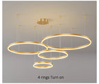 Lustre LED Anel Moderno para Sala e Jantar