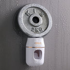 Conjunto de Dispensador de Pasta de Dentes e Suporte para Escovas de Dentes de Parede para Uso Doméstico, Projetado para Crianças, com um Design de Sucção Manual Bonito