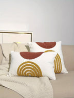 Capa de Almofada Geométrica em Meio-Círculo em Estilo Moderno Nórdico INS, Feita com Artesanato de Pelúcia Circular, Adequada para Decorar Casas de Modelo, Moradias de Hóspedes e Almofadas de Hotel.