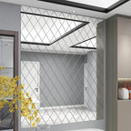Espelho 3D Acrílico Auto-Adesivo para Decoração de Parede