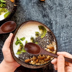 Tigelas de Coco Natural Reutilizáveis com Colher