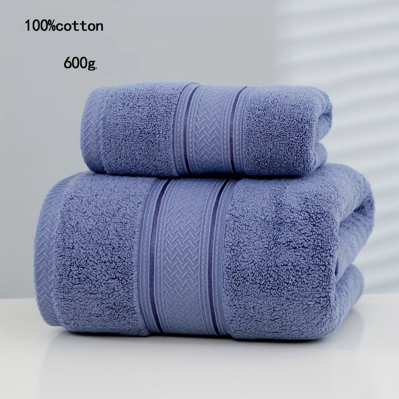 Conjunto de Toalhas de Banho de 2 Peças Premium, Toalhas de Algodão 100% Macias e Absorventes, Inodoro, Ideal para Casa, Férias, Banheiro de Casal, Presente de Natal