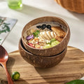 Tigelas de Coco Natural Reutilizáveis com Colher