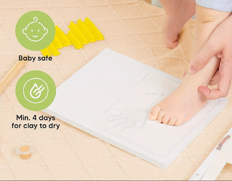 Kit de Pegadas de Mãos e Pés | Moldura de Colagem, Material de Madeira, Presentes de Chá de Bebé para Mãe, Registo para Meninos e Meninas - LATTBY
