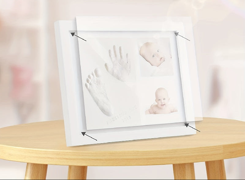 Kit de Pegadas de Mãos e Pés | Moldura de Colagem, Material de Madeira, Presentes de Chá de Bebé para Mãe, Registo para Meninos e Meninas - LATTBY